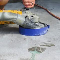 Polishing the concrete